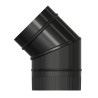 Codo Estufa Liso Negro Vitrificado Diámetro 150 mm. 45º