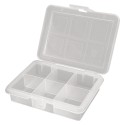 Organizador Plástico 6 Compartimentos 120 x 100 x 28 mm. Caja Almacenaje, Maletín Organizador, Organizador Plástico