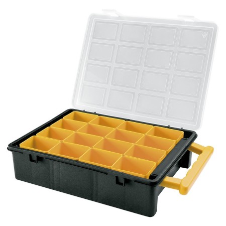Maletín Organizador Plástico 16 Compartimentos Extraíbles 242x188x60 mm. Caja Almacenaje, Maletín Organizador,