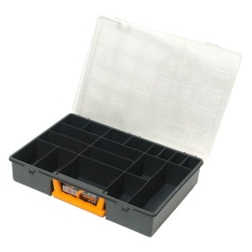 Maletín Organizador Plástico 18 Compartimentos 360x252x64 mm. Caja Almacenaje, Maletín Organizador, Organizador Plástico