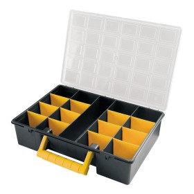 Maletín Organizador Plástico 17 Compartimentos Con Separadores Ajustables 360x252x64 mm.