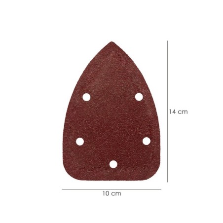 Lija Recambio Velcro Delta 140x100 mm. Con Agujeros Grano 80 (10 Piezas)