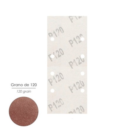 Lija Recambio Con Velcro 93x228 mm. con Agujeros Grano 120 (10 Piezas)