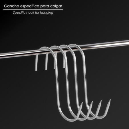 Gancho Carnicero Inoxidable N.º 7 De 220 x 10 mm. Gancho Para Productos Cárnicos.