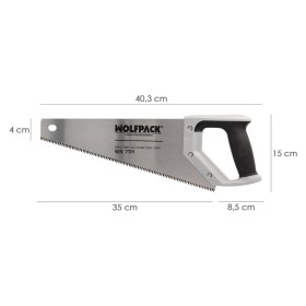 Serrucho Carpintero Bimaterial 350 mm. / 14" Acero SK5 Triple Afilado Sierra Carpintero, Serrucho Carpintería, Sierra Costilla