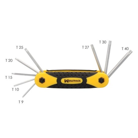 Juego Llaves Torx Plegable 8 Piezas Inviolable, Llave Torx Hexagonal, Llave Estrella, Llave Allen Estrella