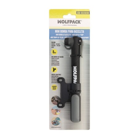 Bomba Para Bicicletas, Inflador Para Bicicleta, Bomba Patinete. Válvulas Schrader, Dunlop y Presta 8 Bares, Con soporte Bici