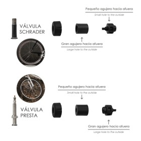 Bomba Para Bicicletas, Inflador Para Bicicleta, Bomba Patinete. Válvulas Schrader, Dunlop y Presta 8 Bares, Con soporte Bici