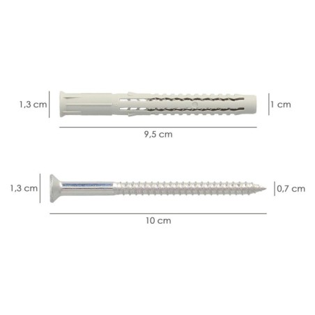 Taco NC-PS Con Tirafondo Torx 40 10 x 100 mm. (Caja De 50 Piezas)