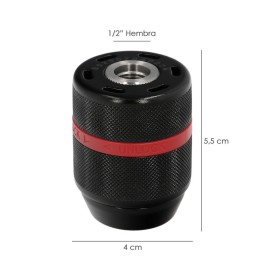 Portabrocas Sin Llave Metálico 1/2" Hembra. Brocas Hasta Diámetro 13 mm. Mandril taladro