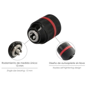 Portabrocas Sin Llave Metálico 1/2" Hembra. Brocas Hasta Diámetro 13 mm. Mandril taladro