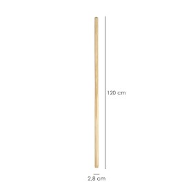 Mango Madera Para Cepillo Barrendero Rosca 1200 x Diámetro 28 mm.