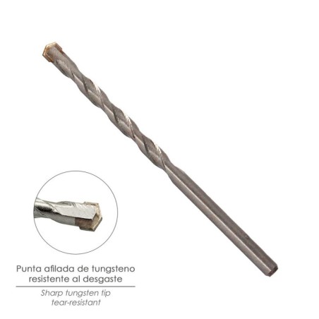 Broca Widia Piedra / Hormigón Diámetro 6 mm. Din 8039 Punta de Tungsteno.
