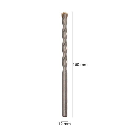 Broca Widia Piedra / Hormigón Diámetro 12 mm. Din 8039 Punta de Tungsteno.