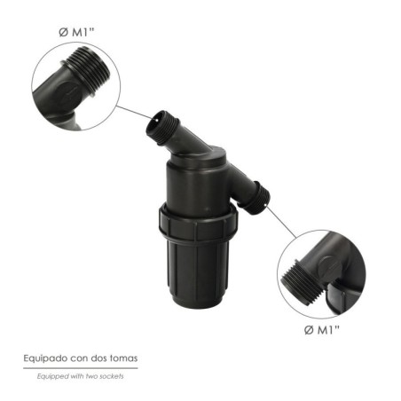 Filtro Con Malla Interior 1" Para Sistema De Goteo (Malla 100 Mesh) Riego Por Goteo, Microaspersión, Riego Por Nebulización