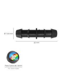 Enlace Simple Para Tuberías Goteo Diámetro 16 mm. (Bolsa 100 Piezas) Riego Por Goteo, Microaspersión, Riego Por Nebulización