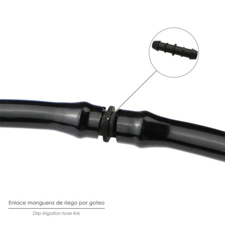 Enlace Simple Para Tuberías Goteo Diámetro 16 mm. (Bolsa 100 Piezas) Riego Por Goteo, Microaspersión, Riego Por Nebulización