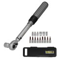 Llave Dinamometrica 1/4 Con 9 Puntas Hexagonales y 5 Vasos. Llave De Torque Camiones, Coches, Motos, Micro Ajustes, Acero CRV