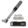 Llave Dinamometrica 1/4 Con 9 Puntas Hexagonales y 5 Vasos. Llave De Torque Camiones, Coches, Motos, Micro Ajustes, Acero CRV
