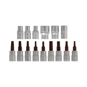 Llave Dinamometrica 1/4 Con 9 Puntas Hexagonales y 5 Vasos. Llave De Torque Camiones, Coches, Motos, Micro Ajustes, Acero CRV
