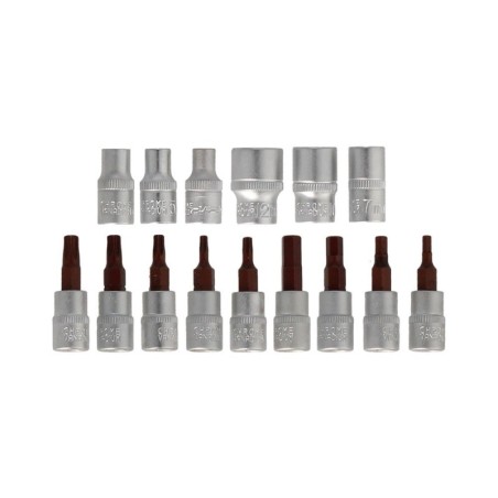 Llave Dinamometrica 1/4 Con 9 Puntas Hexagonales y 5 Vasos. Llave De Torque Camiones, Coches, Motos, Micro Ajustes, Acero CRV