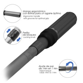 Llave Dinamometrica 1/2 Con Alargadera y Reductor De 3/8 Llave De Torque Camiones, Coches, Motos, Micro Ajustes, Acero CRV