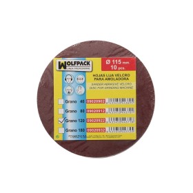 Lija Recambio Velcro Amoladora Diámetro 115 mm. Grano 120 (10 Piezas)