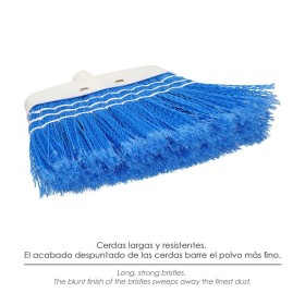 Escoba Jardín Azul Con Cordones Sin Mango, Escoba Terrazas, Terrazas, Cocheras, Calles,