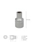 Llave Vaso 1/2" Hexagonal 8 mm. Perfil de 6 caras. Acero Cromo Vanadio, Aristas Redondas Llave Vaso 1/2" Hexagonal 8 mm. Perfil de 6 caras. Acero Cromo Vanadio, Aristas Redondas