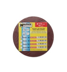 Lija Recambio Velcro Para Amoladora Diámetro 115 mm. Grano 40 (10 Piezas)