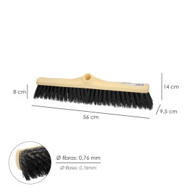 Cepillo Barrendero Industrial Fibra Rígida PVC. Soporte Polipropileno 50 cm. (Sin Mango)