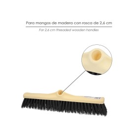 Cepillo Barrendero Industrial Fibra Rígida PVC. Soporte Polipropileno 50 cm. (Sin Mango)