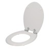 Tapa W.C. Universal Blanca Caída Amortiguada, Asiento Inodoro, Cierre Lento, Bisagras Ajustables,