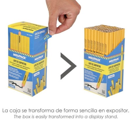 Lápiz Carpintero Estándar Caja 72 Lápices. Marcador Carpintería, Albañilería, Construcción.
