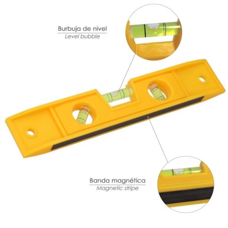 Nivel Burbuja Plástico, Base Magnética 230 mm.