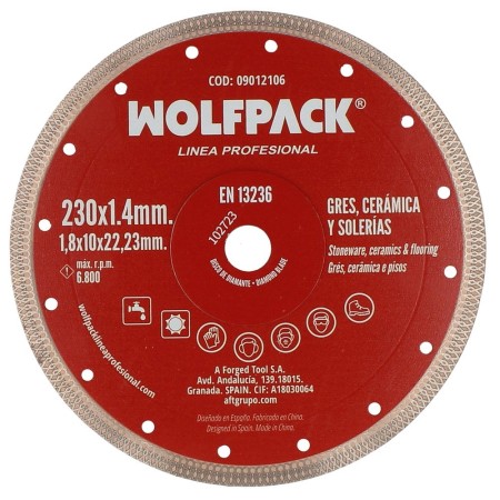 Disco Diamante Diámetro 230 mm. Porcelánicos, Gres, Cerámica, Solerías. Segmento Diamantado 10 mm.