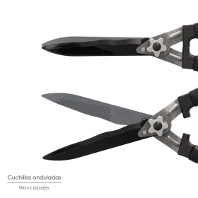 Tijera Podar Setos 2 Manos Aluminio 63 cm. Hojas Acero Antiadherente, Mango TPR, Ajuste Corte