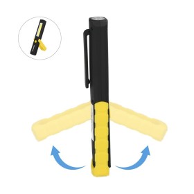 Linterna LED Multifunción Tipo Bolígrafo A Pilas (3AAA) 150 + 60 Lúmenes Con Imán, Gancho y Soporte Ajustable.