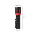 Linterna LED De Mano Mini Aluminio Recargable USB (1.200 mah) 500 Lúmenes 5 Watt. Con Función Zoom y Clip sujeción