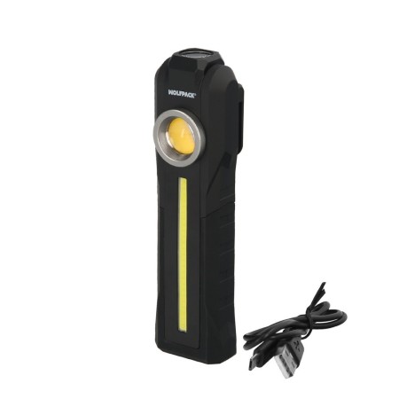 Linterna Led Profesional Multifunción Recargable USB 3 Luces 95 / 300 / 250 Lúmenes. Con Imán, Gancho y Clip Cinturón