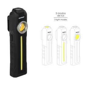 Linterna Led Profesional Multifunción Recargable USB 3 Luces 95 / 300 / 250 Lúmenes. Con Imán, Gancho y Clip Cinturón