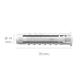 Taco Fischer Sx Plus Diámetro 14 x 70 mm. (Caja De 20 Piezas)