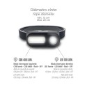 Linterna Led Frontal Cabeza Ajustable 350 Lúmenes 4 Modos, Cinta Ajustable, 3 modos de luz. Fuerte, media y flash. 1200Mah