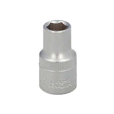 Llave Vaso 1/2" Hexagonal 12 mm. Perfil de 6 caras. Acero Cromo Vanadio, Aristas Redondas