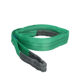 Eslinga Plana Doble Banda 2.000 Kg. Factor Seguridad 7:1, Longitud: 2 Metros Ancho 6 cm. 100% Poliéster. Color Verde
