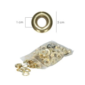 Ojetes / Ojales Metálicos Grandes Para Lona Diámetro Interior 10 mm. (Bolsa 100 Unidades)