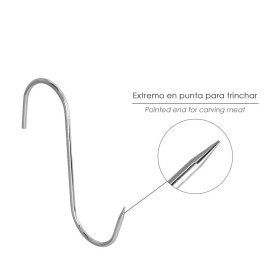 Gancho Carnicero Inoxidable N.º 3 de 140 x 5 mm. gancho para productos cárnicos.