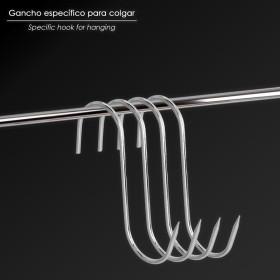 Gancho Carnicero Inoxidable N.º 3 de 140 x 5 mm. gancho para productos cárnicos.