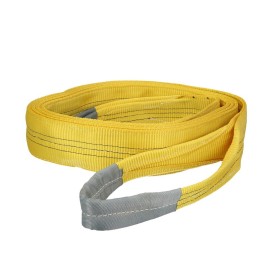 Eslinga Plana Doble Banda 3.000 Kg. Factor Seguridad 7:1, Longitud: 6 Metros Ancho 9 cm. 100% Poliéster. Color Amarilla