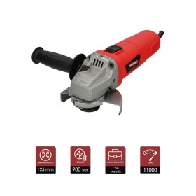 Amoladora Angular 900 Watt. Disco Diámetro 125 mm. 11.000 R.P.M. Mango 3 posiciones Eje M14